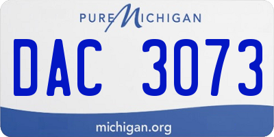 MI license plate DAC3073