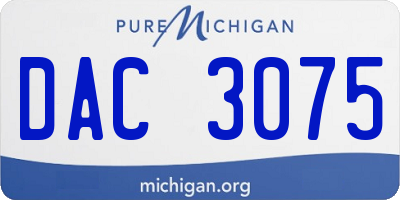 MI license plate DAC3075