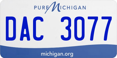 MI license plate DAC3077