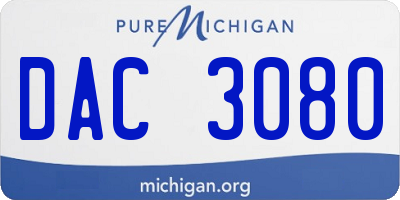 MI license plate DAC3080