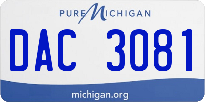 MI license plate DAC3081