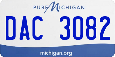 MI license plate DAC3082