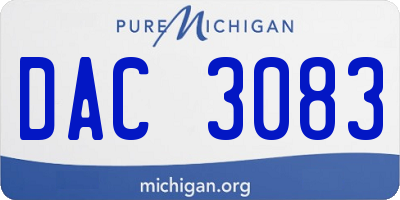 MI license plate DAC3083