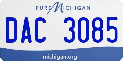 MI license plate DAC3085
