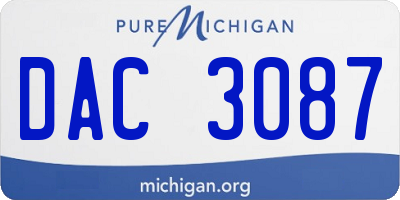 MI license plate DAC3087