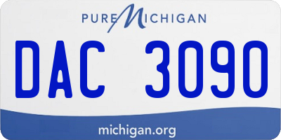 MI license plate DAC3090