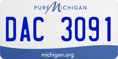 MI license plate DAC3091