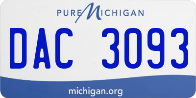 MI license plate DAC3093