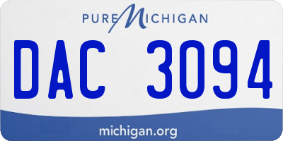 MI license plate DAC3094