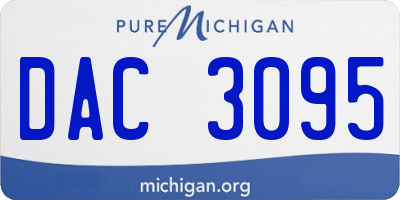 MI license plate DAC3095