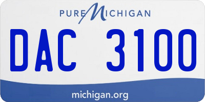 MI license plate DAC3100