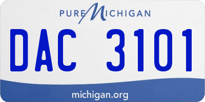 MI license plate DAC3101
