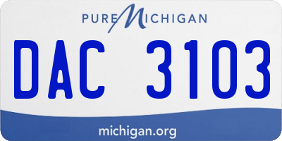 MI license plate DAC3103