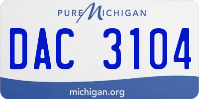 MI license plate DAC3104