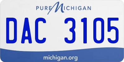 MI license plate DAC3105