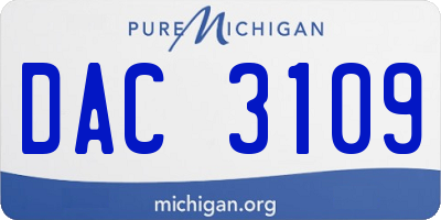 MI license plate DAC3109