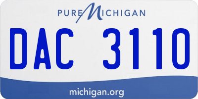MI license plate DAC3110