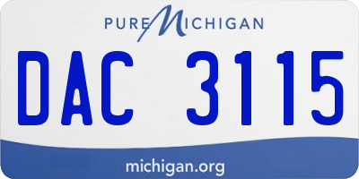 MI license plate DAC3115