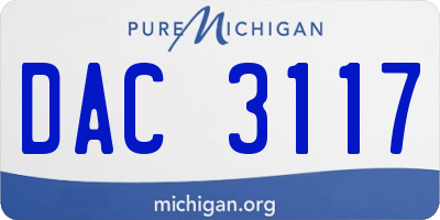 MI license plate DAC3117