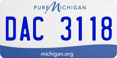 MI license plate DAC3118