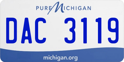 MI license plate DAC3119