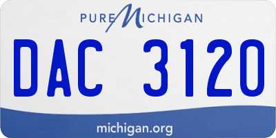 MI license plate DAC3120