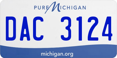 MI license plate DAC3124