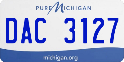 MI license plate DAC3127