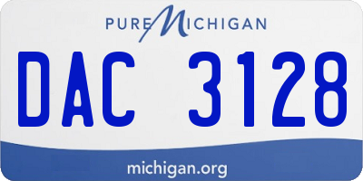 MI license plate DAC3128