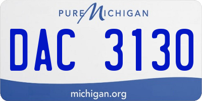 MI license plate DAC3130