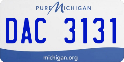 MI license plate DAC3131