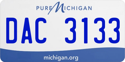 MI license plate DAC3133