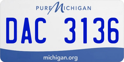 MI license plate DAC3136