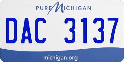 MI license plate DAC3137