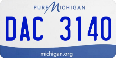 MI license plate DAC3140