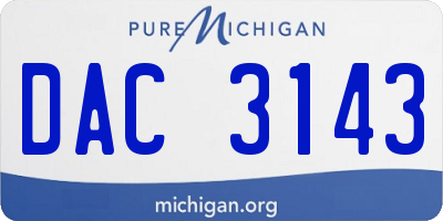 MI license plate DAC3143