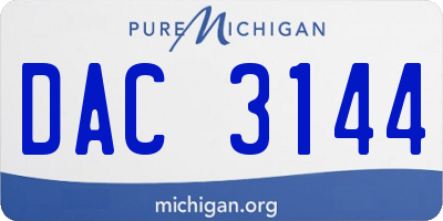 MI license plate DAC3144