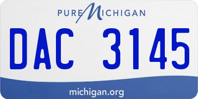 MI license plate DAC3145
