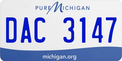 MI license plate DAC3147