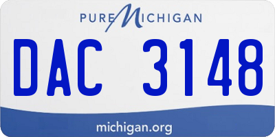 MI license plate DAC3148