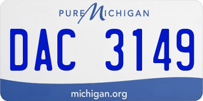 MI license plate DAC3149