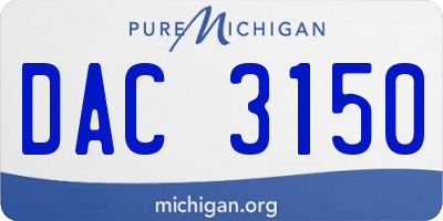 MI license plate DAC3150