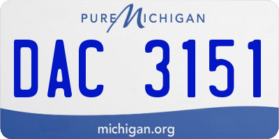 MI license plate DAC3151