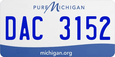 MI license plate DAC3152