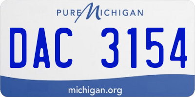 MI license plate DAC3154