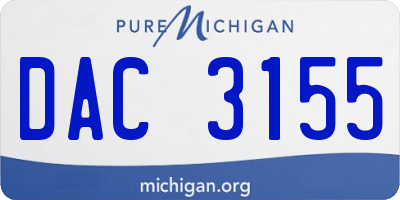 MI license plate DAC3155
