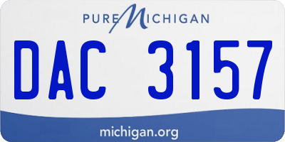 MI license plate DAC3157