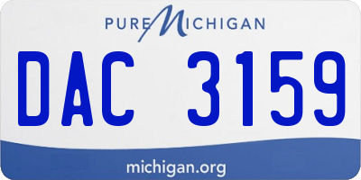 MI license plate DAC3159