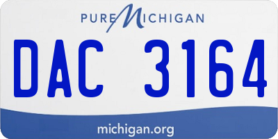 MI license plate DAC3164