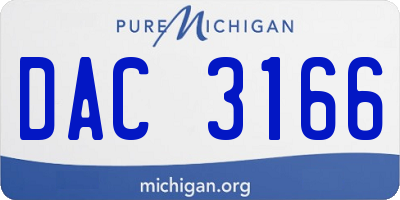 MI license plate DAC3166